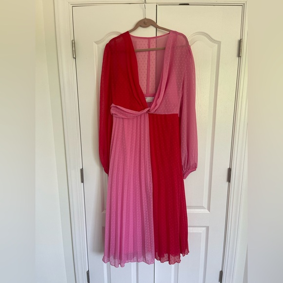 ASOS design pink and red split dress US20 - Picture 5 of 8